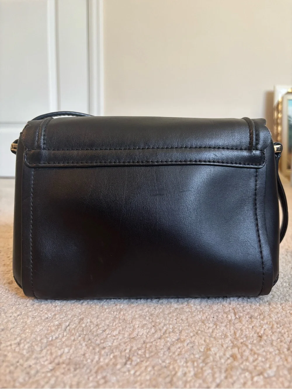 kate spade Black Scalloped Leather Crossbody with Gold Turn-Lock